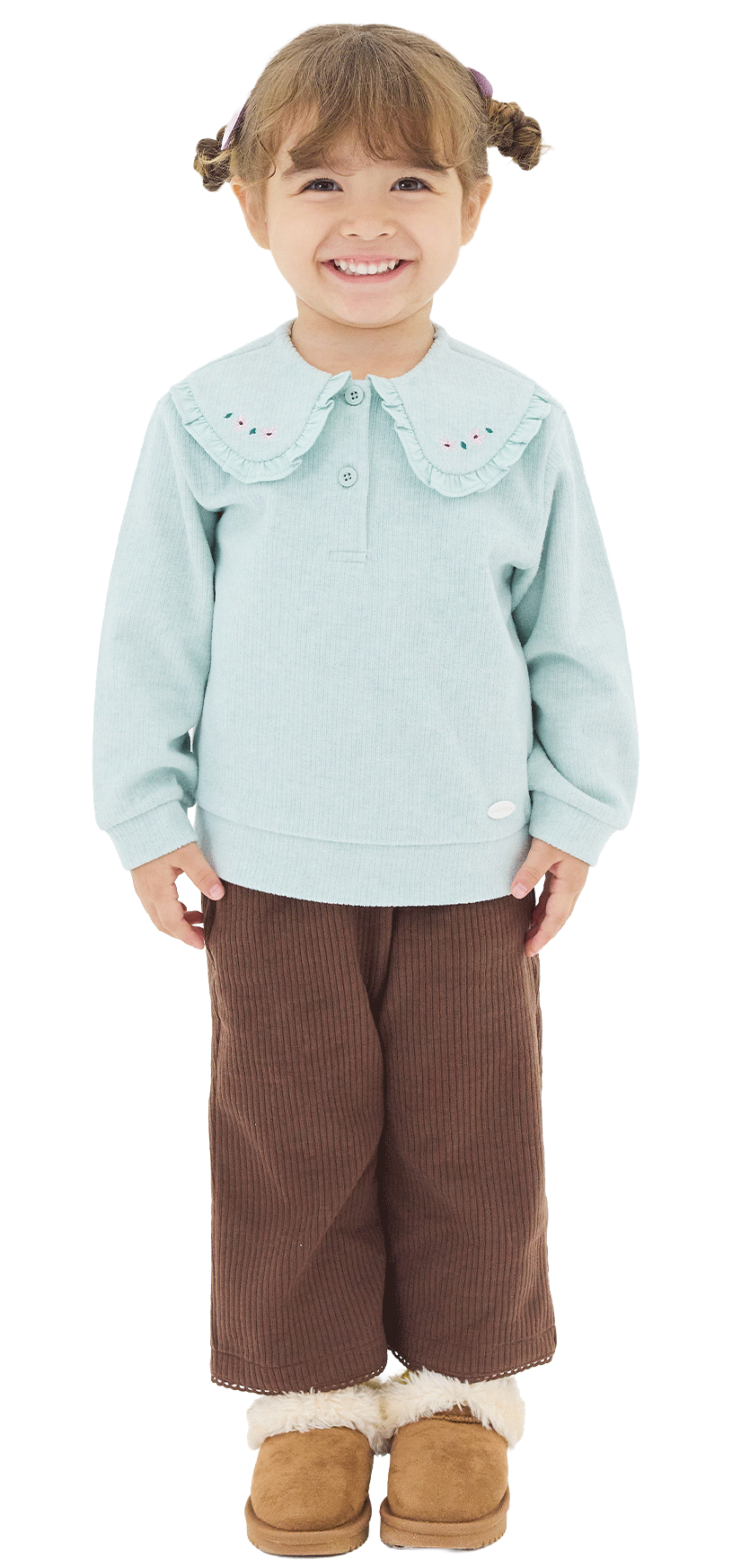 女の子の冬遊び用キッズコーディネート