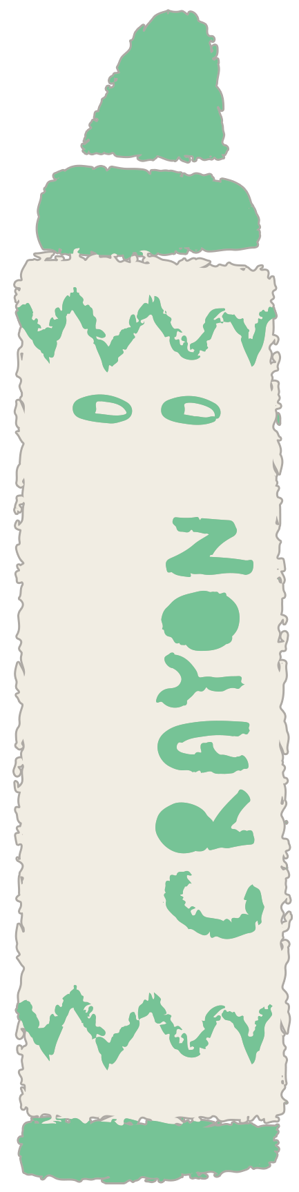 緑のクレヨンのイラスト