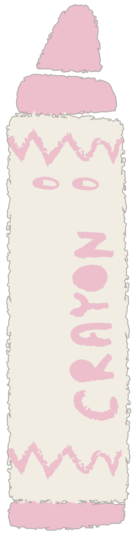 ピンクのクレヨンのイラスト