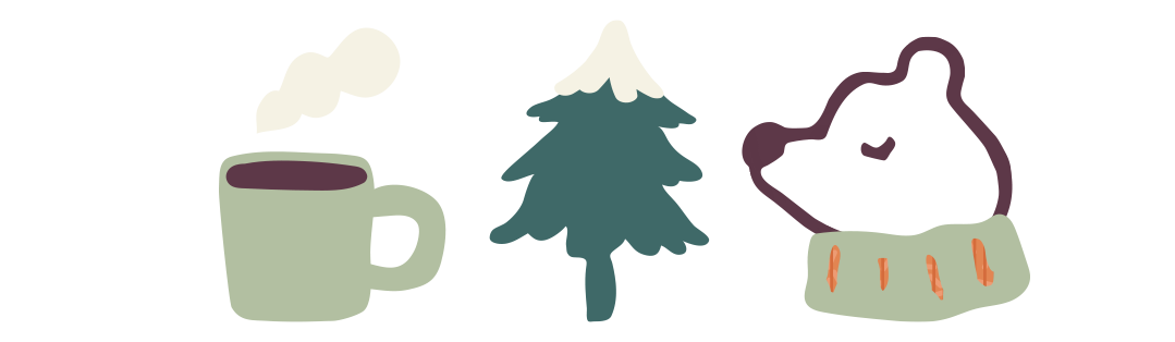 クマとコーヒーのイラスト