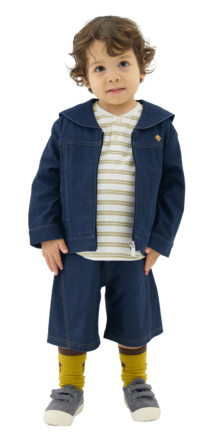 男の子デニムlookのキッズコーディネート