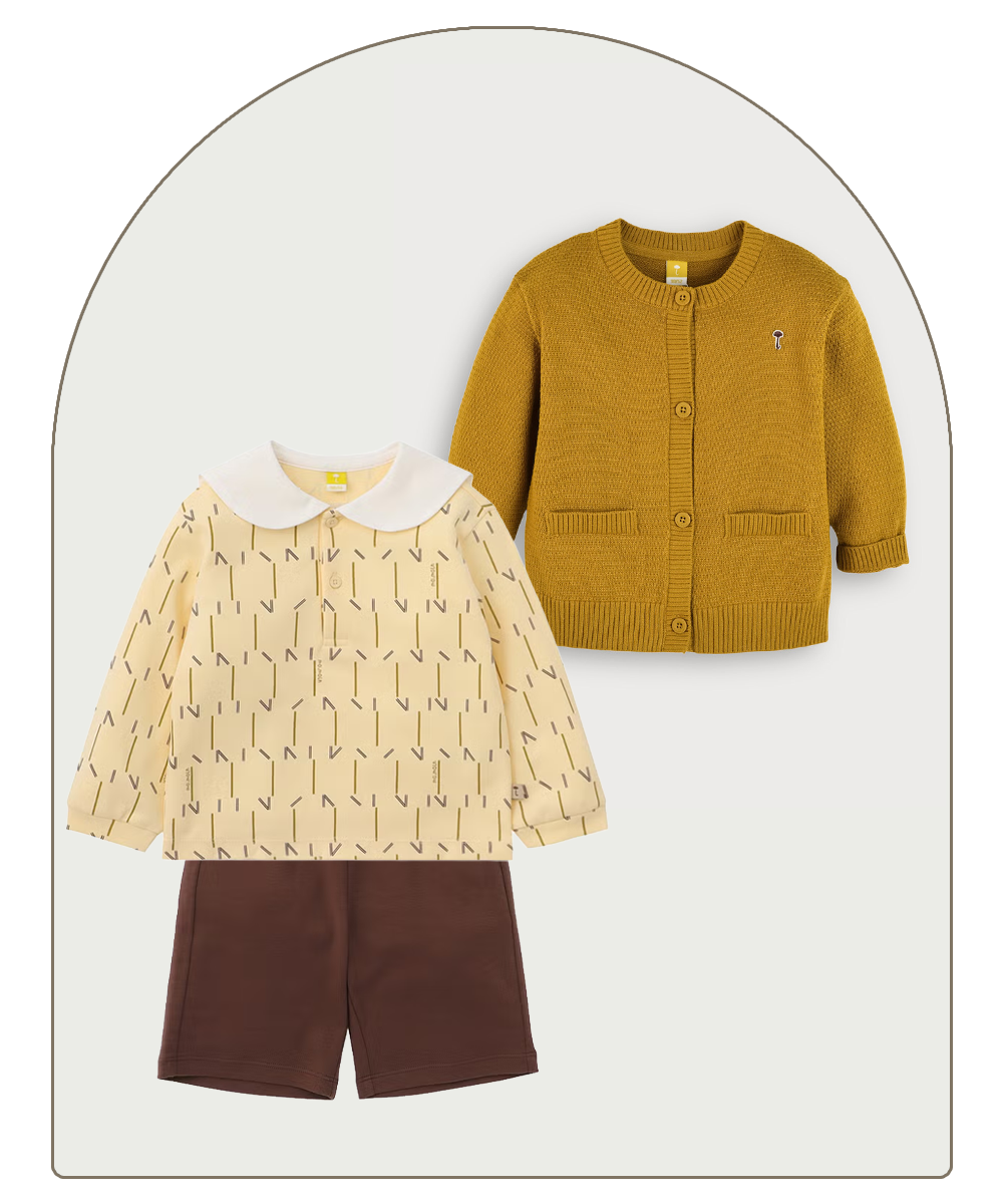 ベビーの男の子用ギフトコレクション　秋らしい色合いのセット