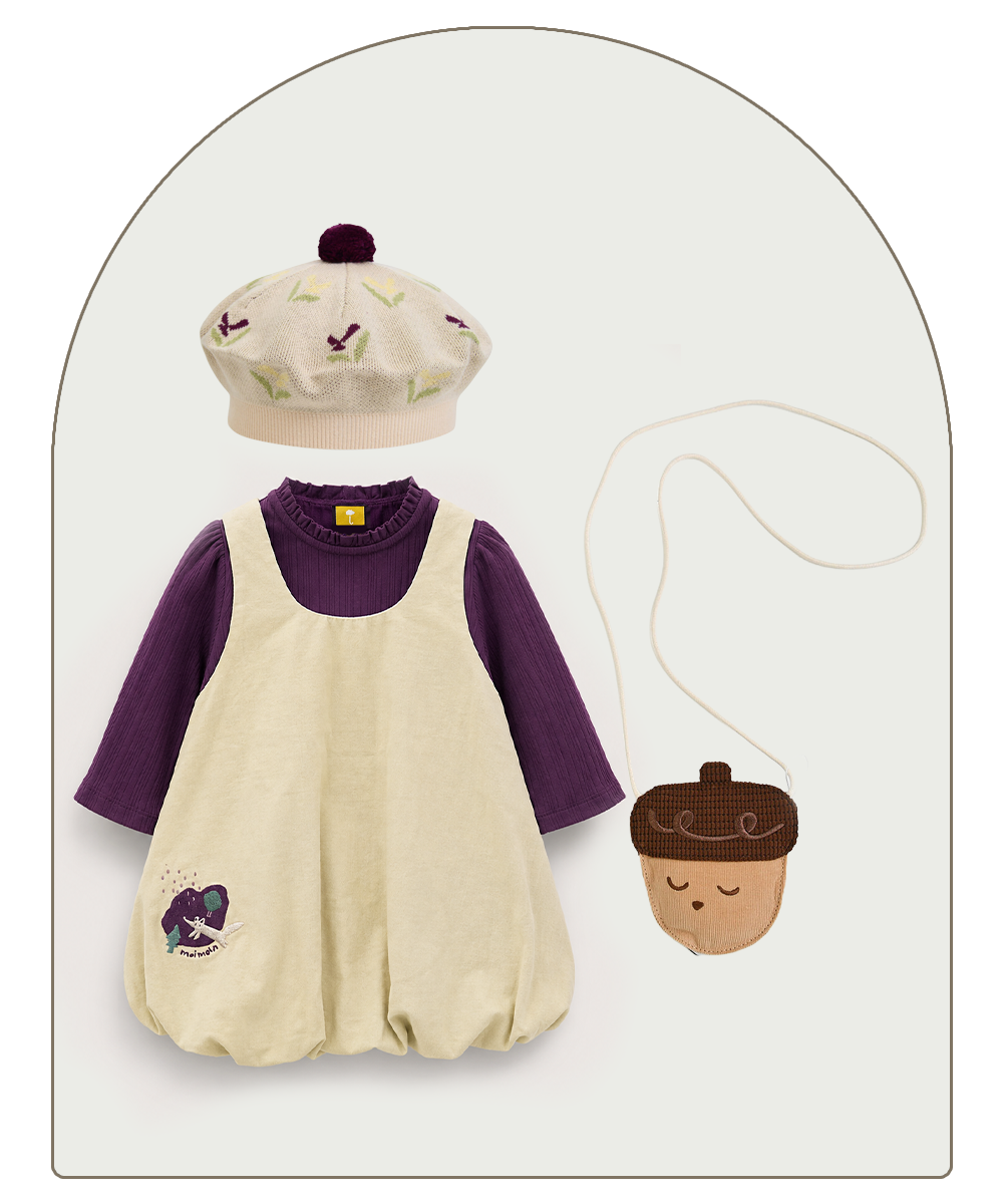 ベビーの女の子用ギフトコレクション　秋のワンピースセット