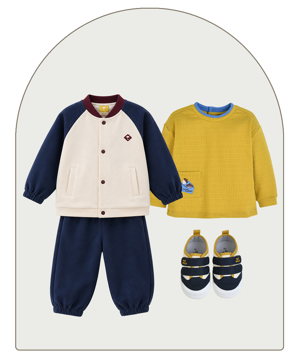 トドラーの男の子用ギフトコレクション　動きやすいお洋服セット