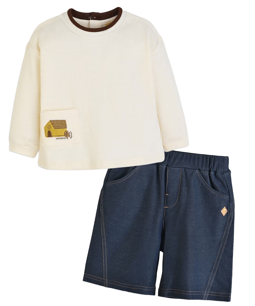 男の子お散歩LOOKのキッズコーディネート