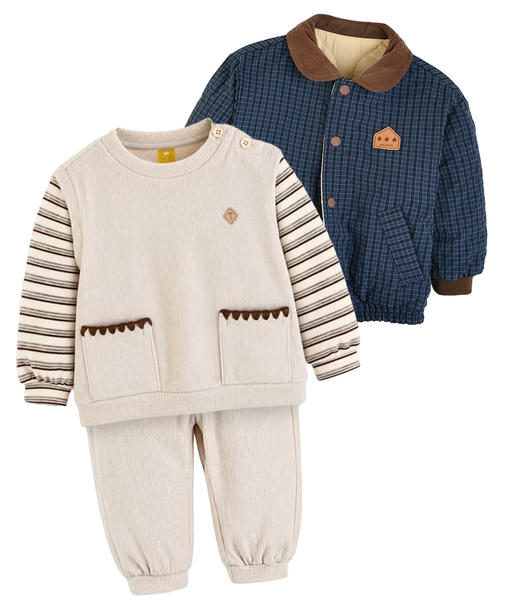 男の子チェック柄LOOKのキッズコーディネート