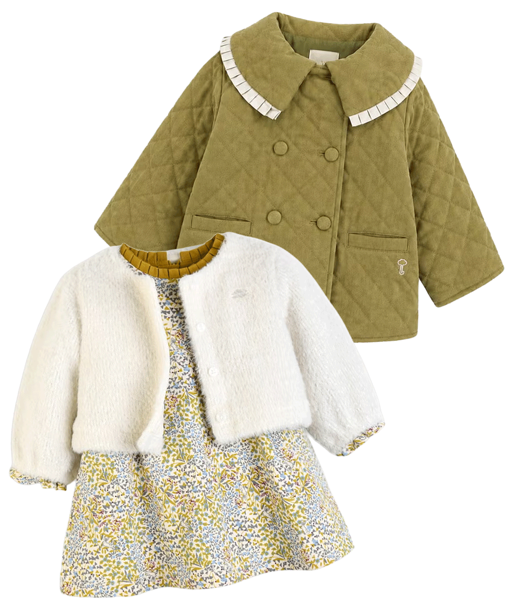 女の子レトロガールlookなキッズコーディネート
