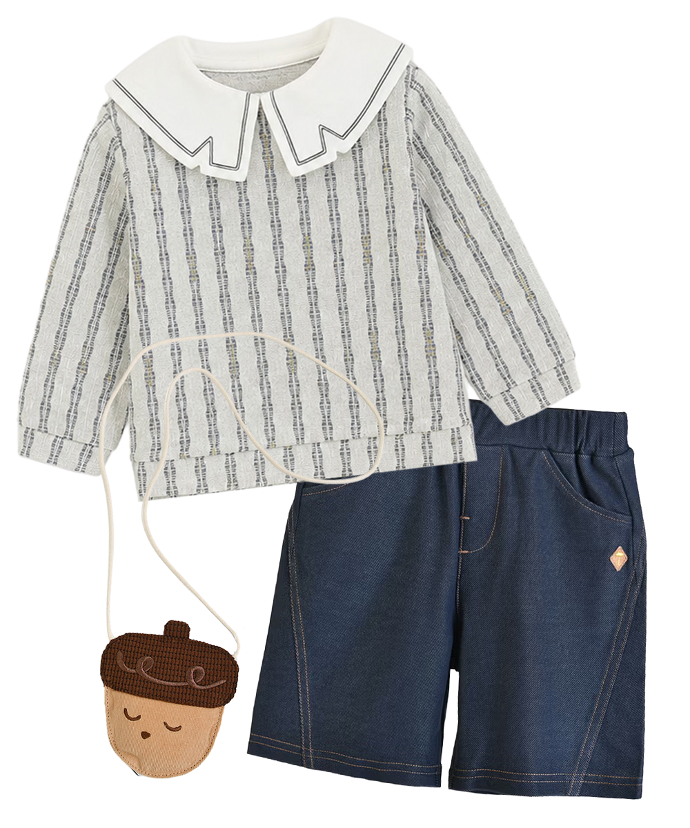 男の子キノコ狩りlookのキッズコーディネート