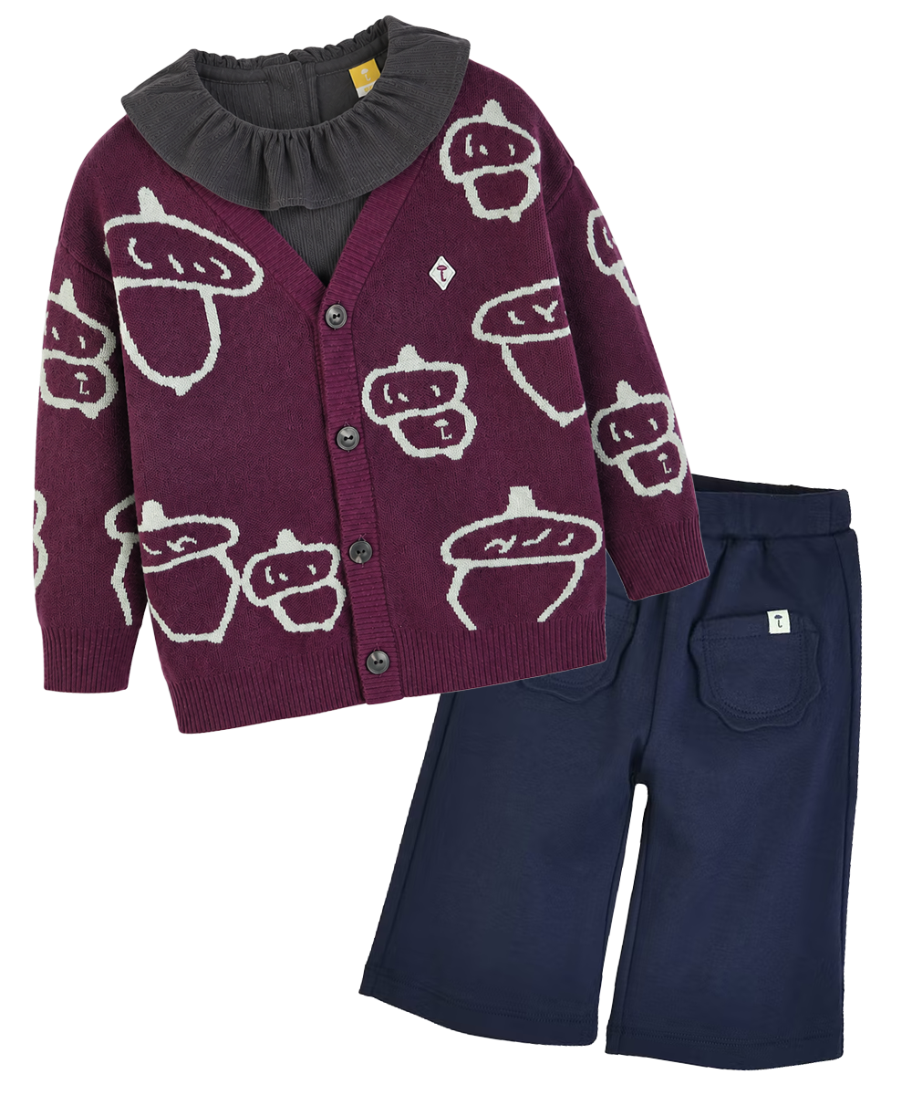 女の子どんぐり拾いlookのキッズコーディネート