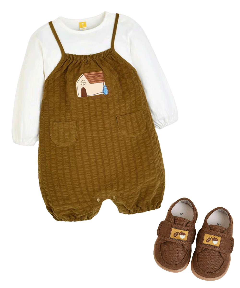 男の子子供らしい秋LOOKのキッズコーディネート