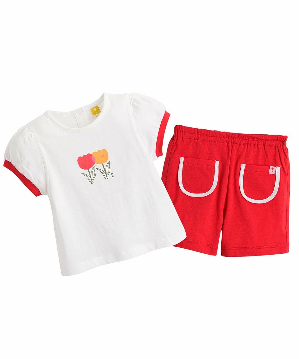 ハッピードール♡チューリップ柄♡セットアップ セットアップ】チューリップトップス＆パンツ | おしゃれな子供服