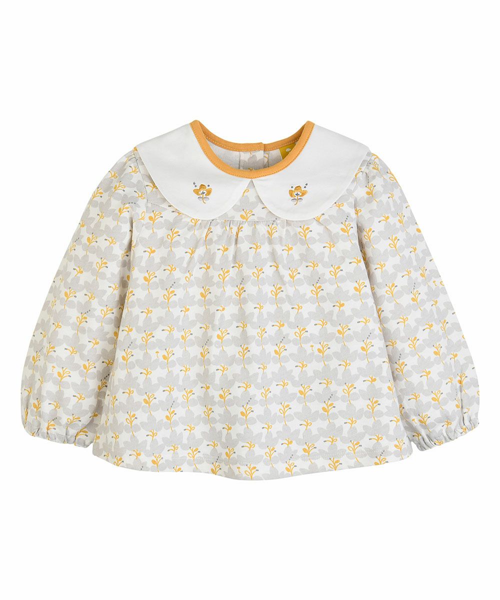 【3月中旬処分】 BABYカットソー セットアップ】フラワー襟付き長袖トップス＆ブルマパンツ