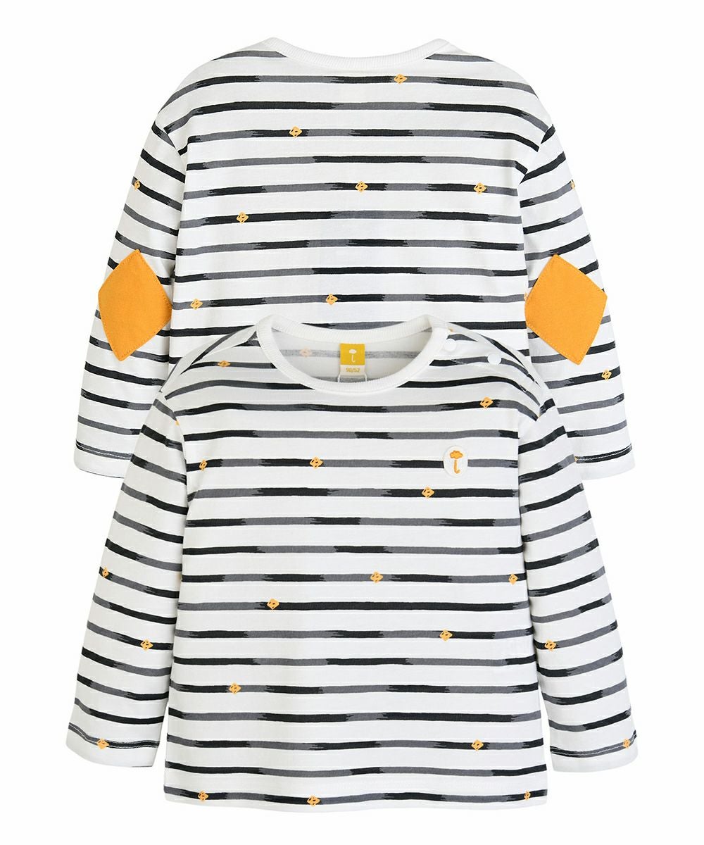 SOFT&】パッチ付きボーダー柄長袖Tシャツ | おしゃれな子供服 moimoln