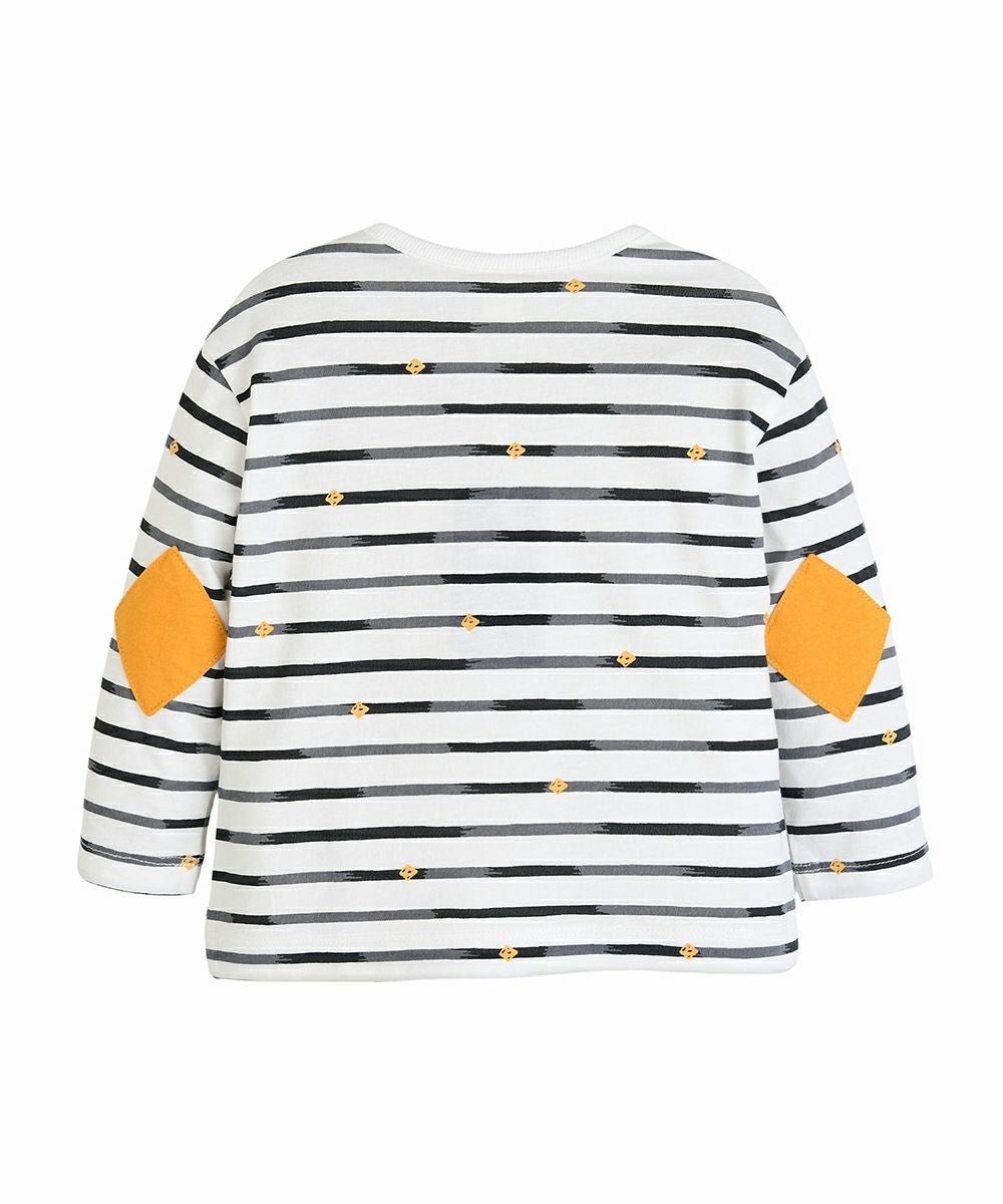 SOFT&】パッチ付きボーダー柄長袖Tシャツ | おしゃれな子供服 moimoln