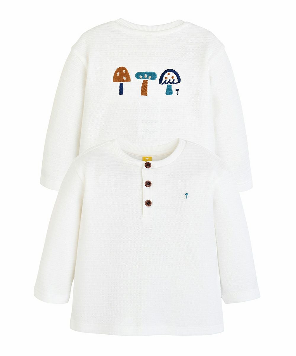 キノコヘンリーネック長袖Tシャツ | おしゃれな子供服 moimoln