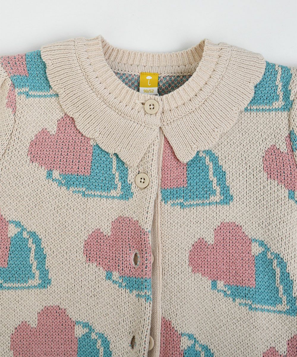 BABY♡Lovely Heart五分袖カーディガン Lovely長袖ニットカーディガン | おしゃれな子供服 moimoln
