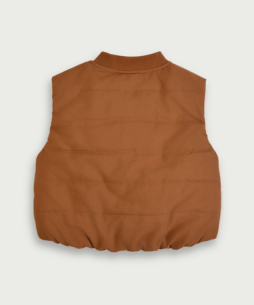 SOFT&】ワンポイントモチーフ軽量パデットベスト | おしゃれな子供服