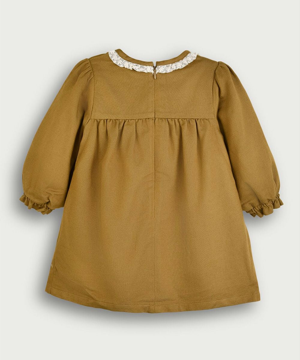 フォール刺繍長袖ワンピース | おしゃれな子供服 moimoln（モイモルン