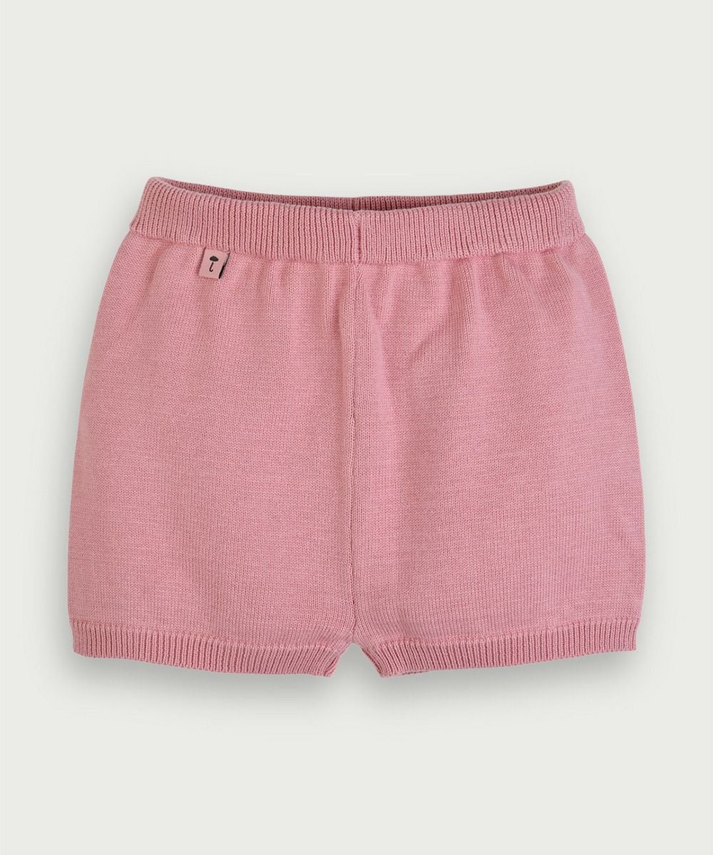 セットアップ】ノルディックピンク長袖ニットトップス＆ショートパンツ