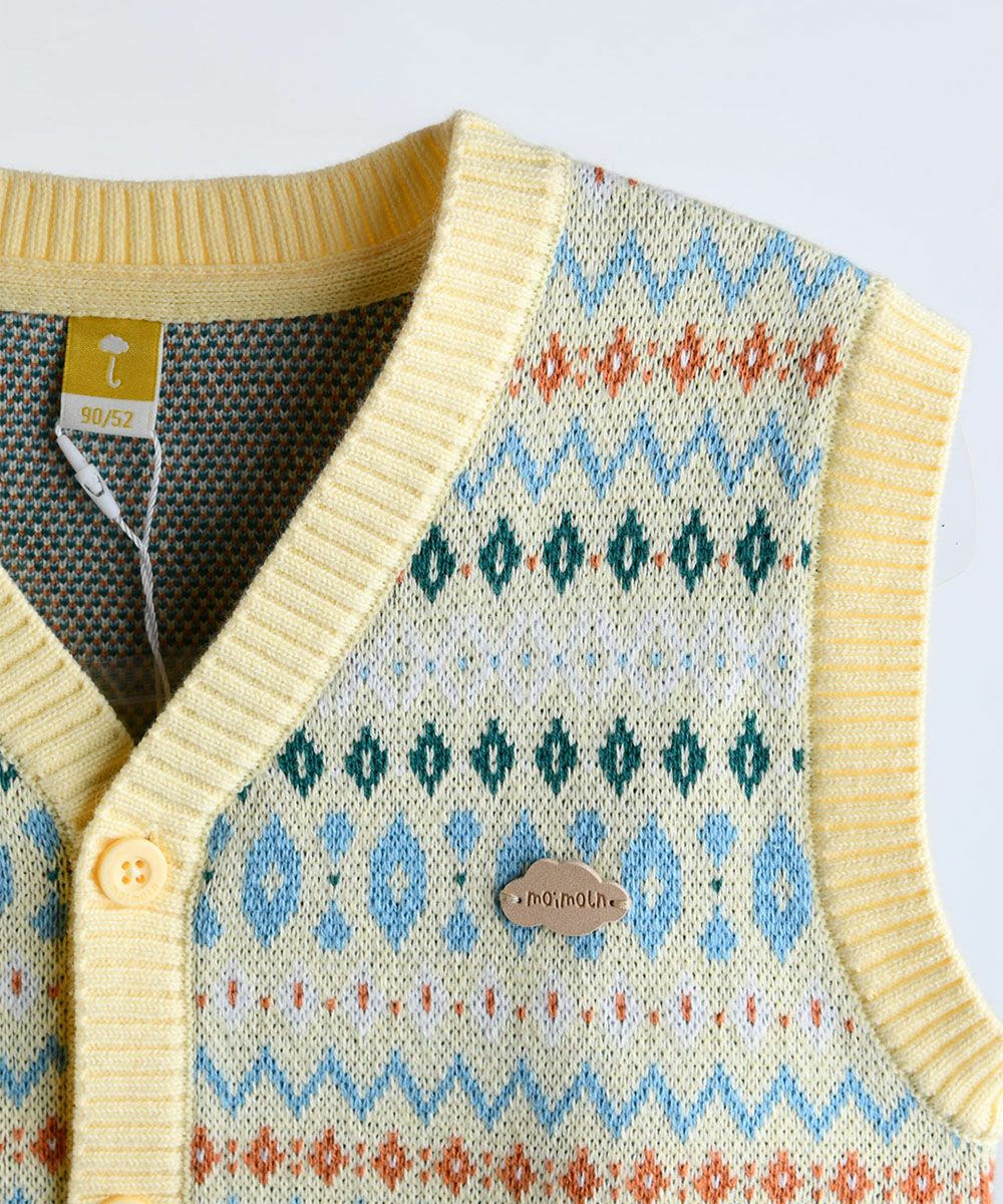★ Rainbow ★YONFA ヨンファ　完売商品・ニットベスト カラフルウェーブ柄ニットベスト | おしゃれな子供服 moimoln