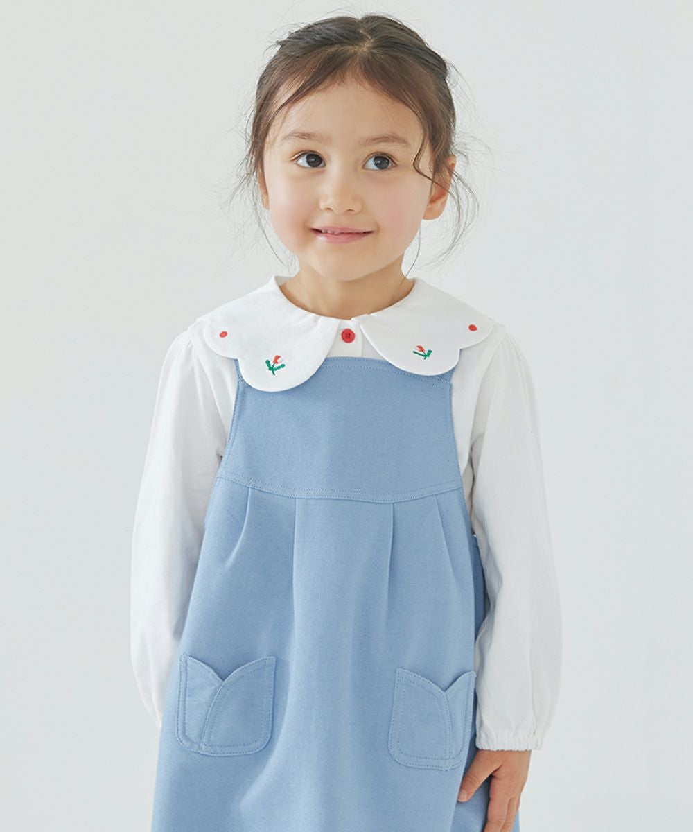 チューリップ刺繍カラー長袖Tシャツ | おしゃれな子供服 moimoln