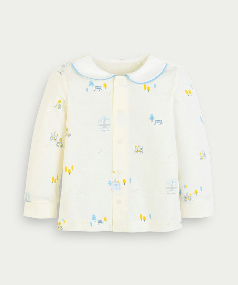 70-80サイズ：前スナップボタン全開き