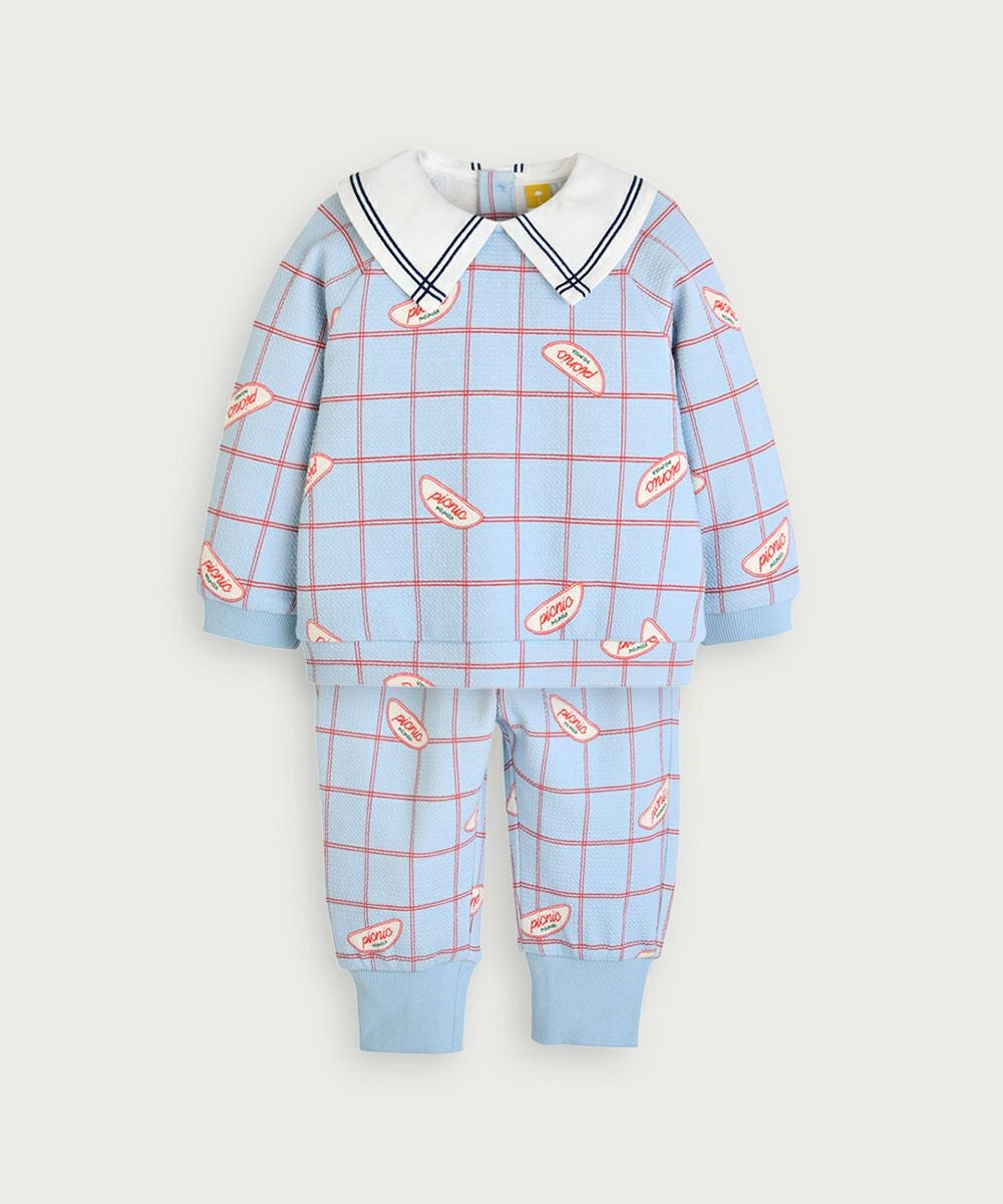 ☆アマ☆新品タグ付き☆moimolnセットアップ セットアップ】Picnicチェック長袖トップス＆パンツ | おしゃれな子供