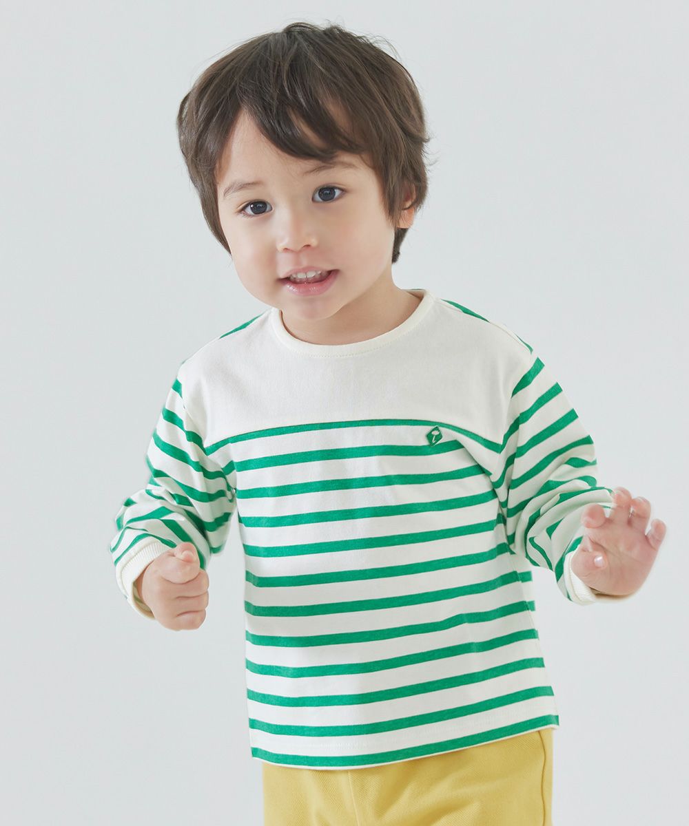 FAMILIA　ボーダーTシャツとパンツセット 90cm セットアップ】カラーボーダー長袖Tシャツ＆パンツ | おしゃれな子供服