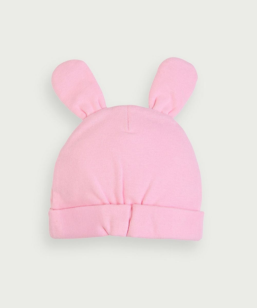 ポイント刺繍ウサギ耳付きベビー帽子 | おしゃれな子供服 moimoln