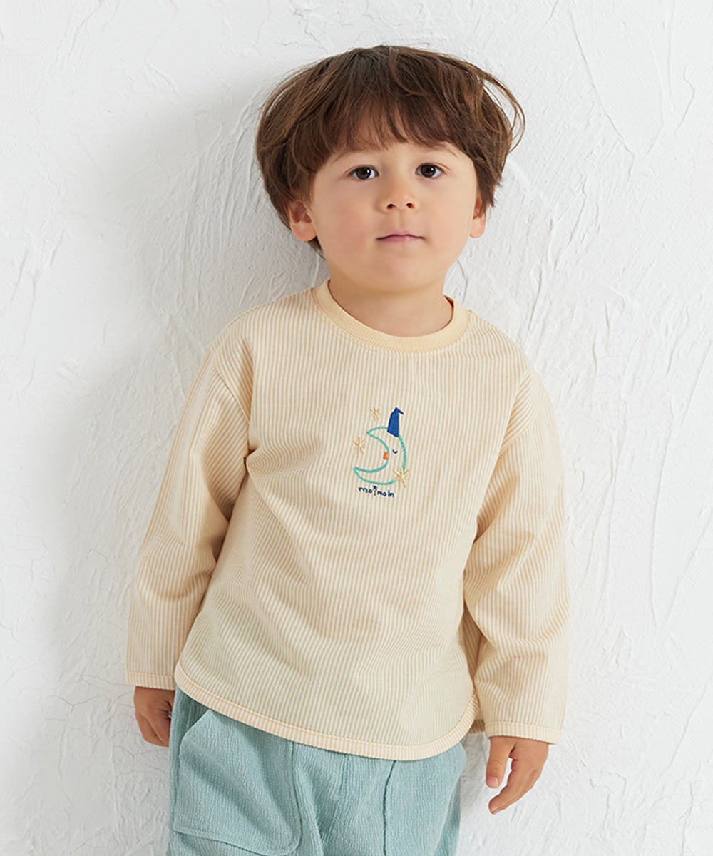 ムーンライトストライプ柄長袖Tシャツ | おしゃれな子供服 moimoln