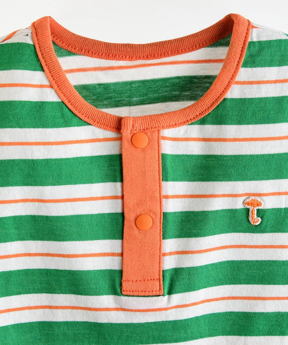 セットアップ】カラフルボーダー半袖ヘンリーネックTシャツ＆ショート