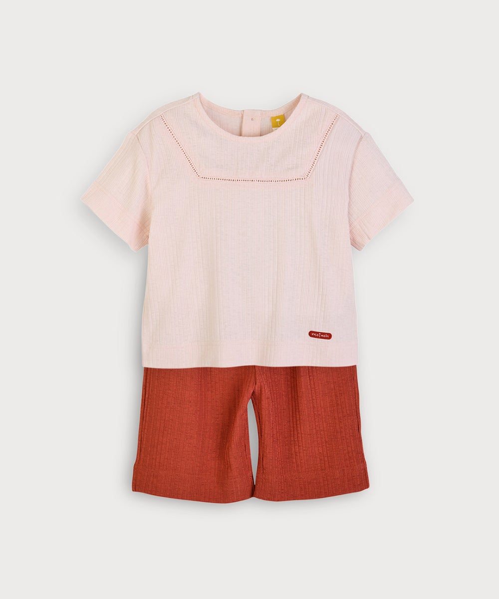 SOFT&】【セットアップ】ロゴ入り半袖トップス&7分丈パンツ