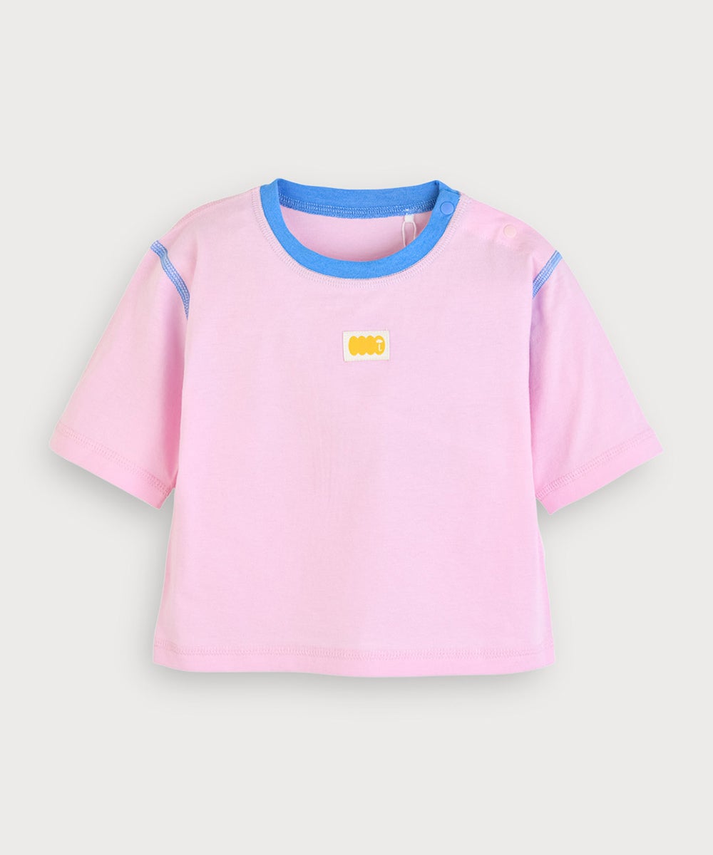 シームレス】【セットアップ】配色7分袖トップス&パンツ | おしゃれな