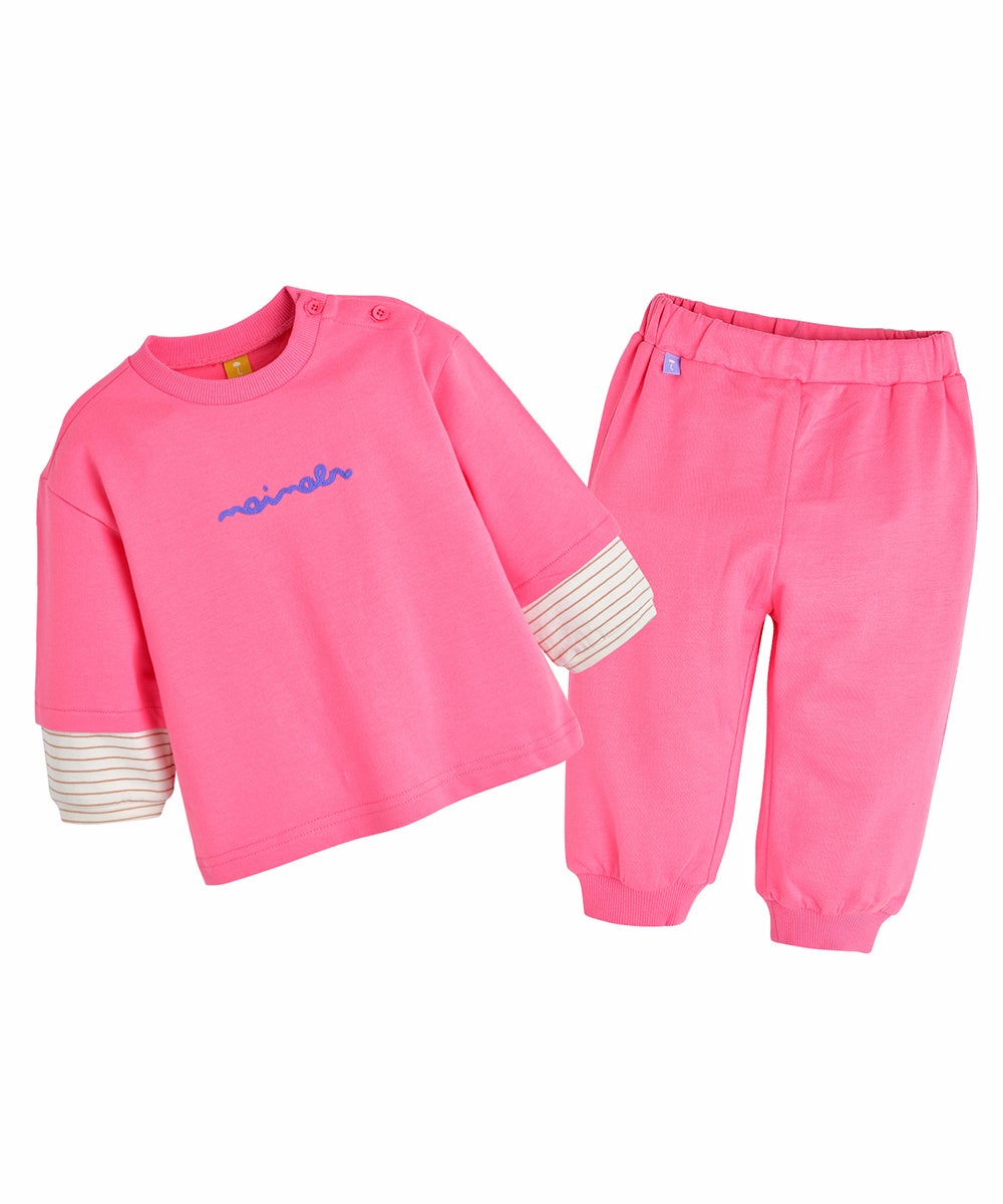 min2。2個セット。 セットアップ】ロゴポイントトップス＆パンツ | おしゃれな子供服