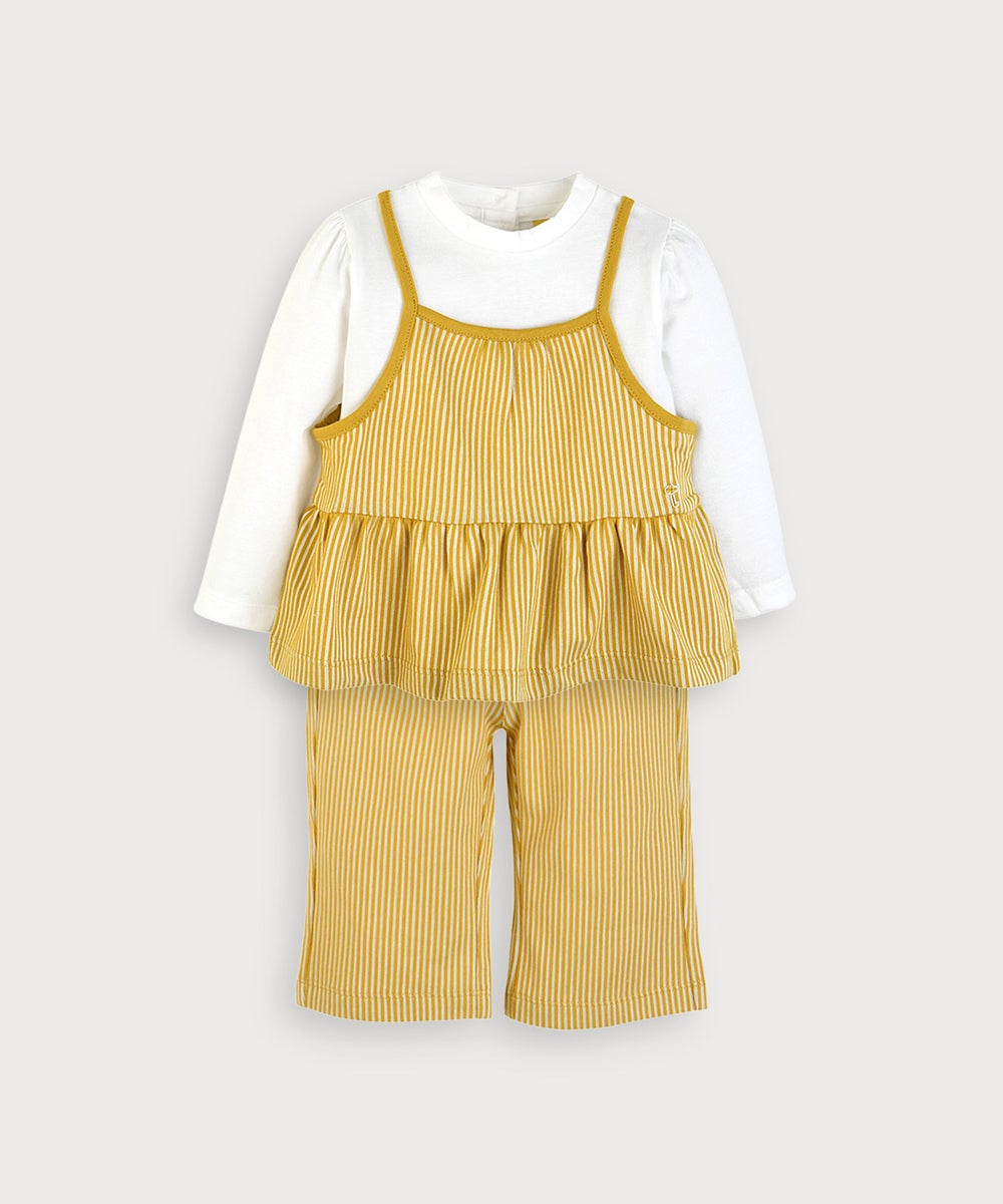 ハンドメイド　黄色の服 SOFT&】【セットアップ/3点】ティティ ビスチェ＆長袖トップス＆パンツ