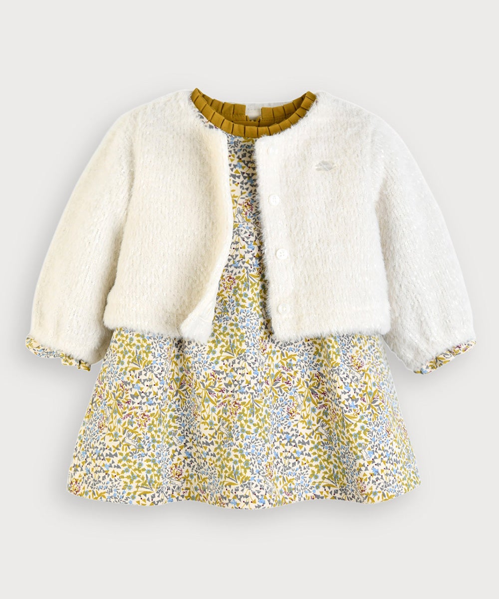 モイモルン　ワンピース100.110　カーディガン100 2点セット】リフォレカーディガン＆ワンピース | おしゃれな子供服